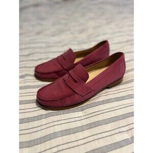 Cole Haan Magenta Pink Suede Penny Loafers Women’s Size 8